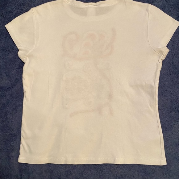 Talbots women’s white cotton T-shirt with raised abstract design. Medium. EUC. - Picture 2 of 6